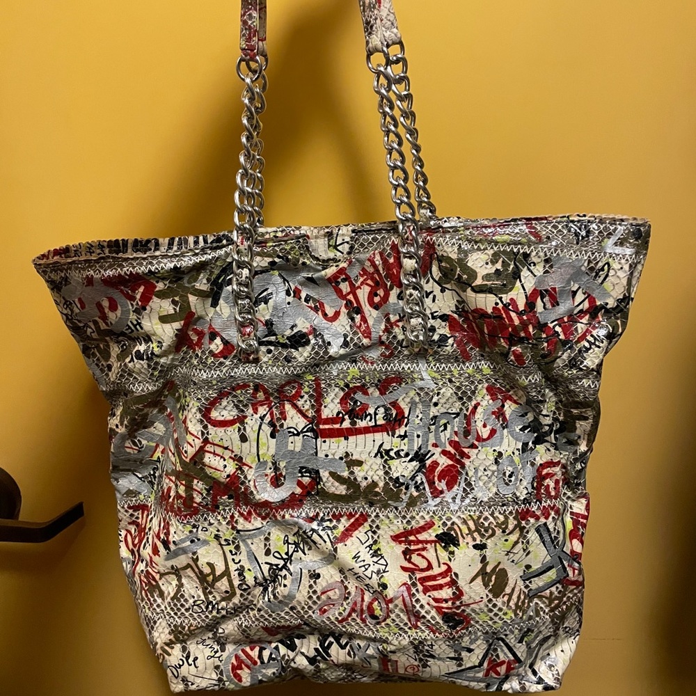 Carlos Falchi Fatto A Mano Graffiti Tote Bag